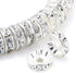 Allb 100Pcs Rondelle Spacer Beads 4mm Silver Plated Czech Crystal Rhinestone for Jewelry Making Loose Beads for Bracelets