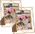 8x10 Picture Frame Set of 2, Metal Frames Fits 8 by 10 Inch Photo Tabletop or Wall Mounting Display