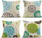 Tarolo Set of 4 Linen Throw Pillow Cover Case Sparklers Floral Patterns Decorative Pillow Cases Covers Home Decor Square 20 x 20 Inches Pillowcases