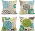 Tarolo Set of 4 Linen Throw Pillow Cover Case Sparklers Floral Patterns Decorative Pillow Cases Covers Home Decor Square 20 x 20 Inches Pillowcases