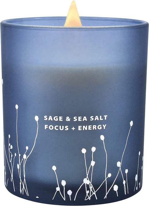 White Sage Sea Salt Candle | Sage Candles for Cleansing House | Candles for Home Scented | Sage Candle, Scented Candles for Men & Women, Energy Cleansing Candle, Relaxing Aromatherapy Scented Candle