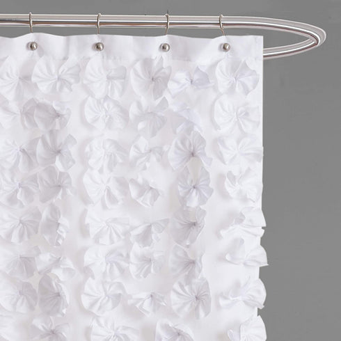Lush Decor Lucia 72" x 72" Shower Curtain, White