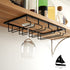 Wine Glass Rack Under Cabinet - 4 Row Iron Stemware Rack With A Steel Wine Stopper - Our Wine Glass Hanger Holds Wine, Brandy, Margarita, Martini Glasses & More - 1 Rack, Black