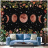 ENJOHOS Moonlit Garden Tapestry Moon Phase Surrounded by Vines and Flowers Black Background Wall Art Hanging for Girls Bedroom Living Room Dorm Decor(79x59 inches,Beautiful Moonlit)