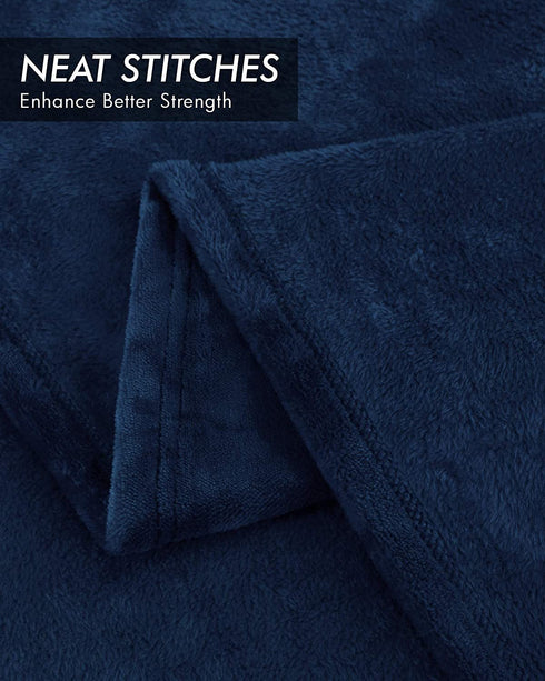 Utopia Bedding Fleece Blanket Queen Size Navy 300GSM Luxury Bed Blanket Anti-Static Fuzzy Soft Blanket Microfiber