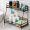 2-Tier Bathroom Countertop Organizer -Cosmetic Organizer- Makeup Organizer Holder for Bathroom -Kitchen Organizer Storage Wire Shelves Basket (Black)
