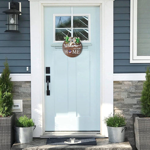 BIGEDDIE Easter Welcome Sign for Front Door, Interchangeable Welcome Sign, Wall Hanging Front Door Decor Welcome Home Sign for Housewarming Gifts Fall Christmas