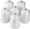 Simthread 6 Polyester White Machine Embroidery Threads 1000M(1100Yards) for Brother, Babylock, Janome, Pfaff, Singer, Bernina and Other Home Machines (White)