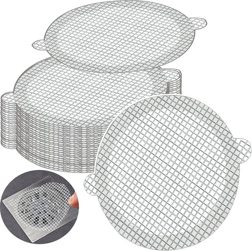 Disposable Hair Catcher for Shower Drain , 25 Pack, 3 1/2 Inch Mesh Shower Drain Covers, Stick on Bathroom Hair Catchers Drain Protector