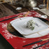 One Bear Christmas Placemats Winter Snowflake Red Placemat Table Mats Non Slip Heat Resistant Placemats for Dining Table Kitchen Holiday Party Set of 6