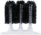 Royal Industries 3 Brush Manual Glass Washer with Suction Base, Plastic Base with Nylon Bristle, 9-3/4" Long x 4" W x 8" H, White Base with Black Brushes, Commercial Grade