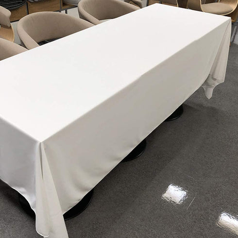 BBADAMEL Rectangle White Tablecloth 59x84 Inch (Seats 6 to 8), Wrinkle-Free Durable Washable Dining Table Cover