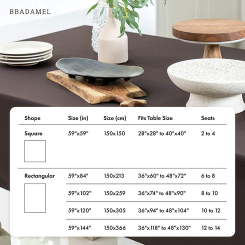 BBADAMEL Rectangle White Tablecloth 59x84 Inch (Seats 6 to 8), Wrinkle-Free Durable Washable Dining Table Cover