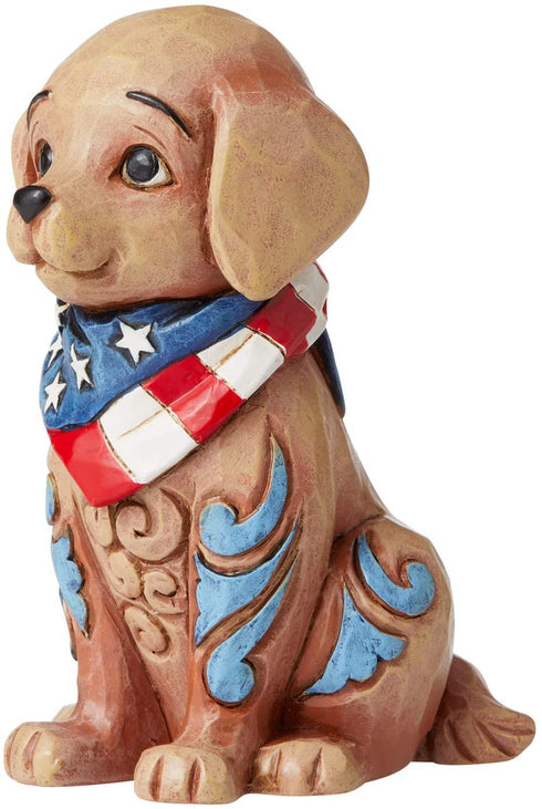 Enesco Jim Shore Heartwood Creek Mini Patriotic Puppy Figurine, 3.5", Multicolor