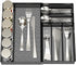 JANE EYRE Sturdy Utensil Drawer Organizer, Cutlery Tray, Silverware/Flatware Storage Divider for Kitchen, Mesh Designing with Non-slip Rubber Feet (Black)