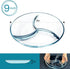 NUTRIUPS Glass Divided Plate Round Compartment Plate Glass Compartment Plates Divided Plate for Lunch Plates with Dividers Round Portion Plates, 9 In