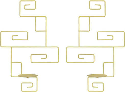 QIKADSEN Wall Candle Sconce Wall Decorations for Living Room, Dining Room, Set of 2 (Gold)