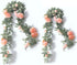 PARTY JOY 4pcs Flower Garland Fake Rose Vine Artificial Flowers Hanging Rose Ivy Hanging Baskets Wedding Arch Garden Background Decor (Pink,4)