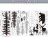 Nursery Wall Decals Forest Deers Wall Stickers Bears Pine Tree Wall Decals Mural Art Wallpaper for DIY Children Room Nursery Vinyl Removable Decals (Classic Style)
