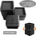 W WARMHOL 3 Inch Bed Riser Heavy Duty Furniture Risers Stackable Blocks for Dorm Couch Bed Sofa Chair Table, Set of 4, Black