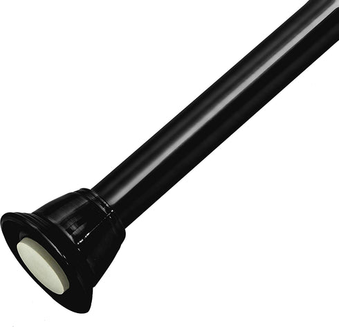Splash Home Eire Adjustable Tension Hold Shower Curtain Rod, Anti-Slip Bathroom Divider, Rust Resistant, Extendable 42-72 inches, No Drilling, Easy to Use - Matte Black