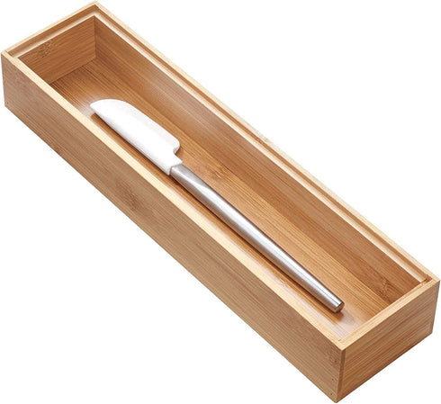 iDesign 41850 InterDesign Stackable Box-Bamboo, 3 x 12 x 2 Formbu Drawer Organizer - 3" x 12" x 2", 3" x 12"