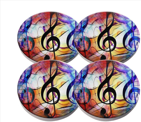XUTAI Drink Coasters Custom Stone Music Note Coaster Ceramic with Cork Backing 4 Pack Sets for Birthday Housewarming Room Decor Holiday Party