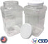 CSBD 1 Gallon Clear Plastic Jars with Ribbed Liner Screw On Lids, BPA Free, PET Plastic, Made in USA, Bulk Storage Containers 2 Pack (1 Gallon (Square))