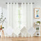 FMFUNCTEX Sheer Curtain Panels for Bedroom 96inch Long Cream White Semi Sheer Window Draperies for Living Room Linen Weave Vertical Drapes 55" W X 1 Pair