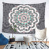 Mandala Tapestry + LED String Lights - Gray Bohemian Tapestry, Psychedelic Hippie Tapestry for Bedroom Livingroom (78.7 x 59 inches) Including 20 FT LED String Lights GF041
