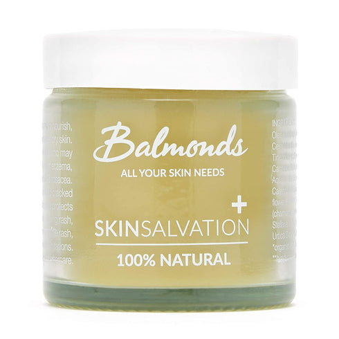 Balmonds Skin Salvation 2.1 fl oz (60 ml). - Salve for Dry, Itchy Skin, Diaper Rash & Eczema – All-Purpose Intensive Moisturizer with Calendula, Hemp & Beeswax – 100% Natural Balm & Cruelty Free