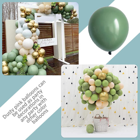 Sage Green Balloons,3 Different Sizes 77 Pack Green Balloons 12 Inch,5 Inch,10 Inch Eucalyptus Olive Green Balloons for Bridal Shower Baby Shower Birthday Wedding