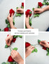 FENGRUIL Flower Garland Artificial Rose Vines,4 Pcs Fake Flowers Hanging Large Rose Vine Ivy Silk Hanging Flower for Home Garden Outdoor Ceremony Wedding Arch Floral Decor (Red)