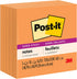 Post-it Super Sticky Notes, 3x3 in, 5 Pads, 2x the Sticking Power, Neon Orange, Recyclable (654-5SSNO)