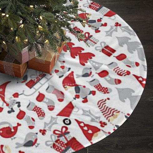 Gnomes Design Challenge Christmas Tree Skirt,36 Inch Christmas White Fluffy Tree Skirt for Christmas Decorations for Xmas Party and Holiday