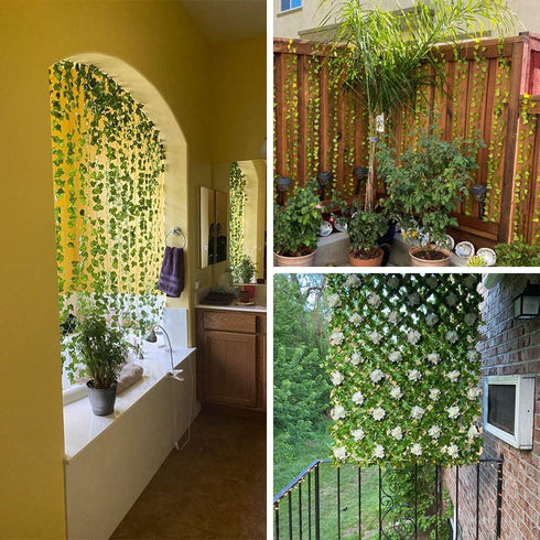 JPSOR 24pcs Fake Vines Fake Ivy Leaves Artificial Ivy, Ivy Garland Greenery Vines for Bedroom Decor Aesthetic Silk Ivy Vines for Room Wall Decor