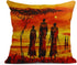 ArtSocket Set of 4 Linen Throw Pillow Covers Oil Painting African Art Ethnic Tribe Lady Livingroom Lips Decorative Pillow Cases Home Decor Square 18x18 inches Pillowcases