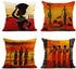 ArtSocket Set of 4 Linen Throw Pillow Covers Oil Painting African Art Ethnic Tribe Lady Livingroom Lips Decorative Pillow Cases Home Decor Square 18x18 inches Pillowcases