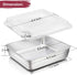 8 Inch Square Cake Pan with Lid, P&P CHEF Stainless Steel Baking Pans and Lids, For Lasagna Brownie Cake, Heavy Duty & Food Grade, Durable Pans & Plastic Covers, Oven & Dishwasher Safe (2 Pans+2 Lids)
