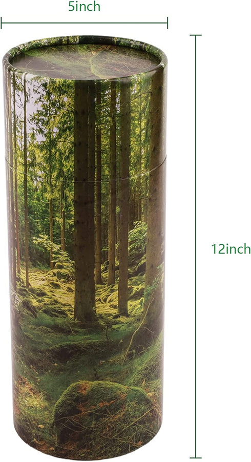 NEWDREAM:The Biodegradable Urns for Human Ashes is Designed to Scatter The Cremated Ashes of Your Loved One in Your Favorite Place,Scattering Urn(L5Wx12H,Sunshine in The Forest)