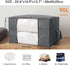 DOKEHOM 3-Pieces 90L Large Clothes Storage Bag Organizer with Reinforced Handle for Comforters, Blankets, Bedding, Collapsible Under Bed Storage (Grey)