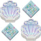 Mermaid Party Shell Shaped Iridescent Paper Plates and Metallic Beverage Napkins (Serves 16)