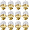 BESTONZON 12pcs Mini Cake Stand Chocolate Cupcake Candy Display Plate with Lid for Birthday Wedding Party Supplies - 8 x 6 x 6cm (Golden Base)