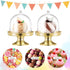 BESTONZON 12pcs Mini Cake Stand Chocolate Cupcake Candy Display Plate with Lid for Birthday Wedding Party Supplies - 8 x 6 x 6cm (Golden Base)