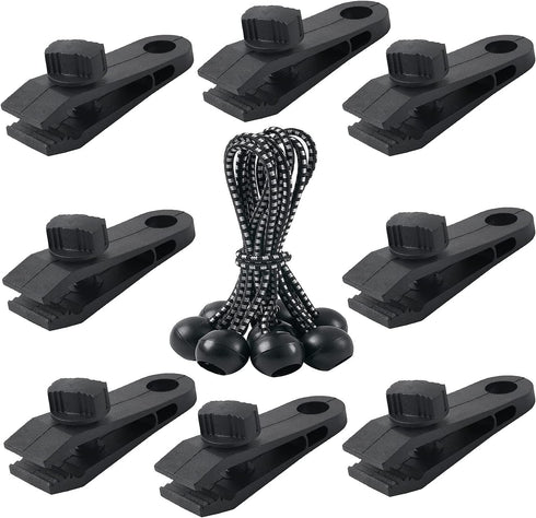 HSTECH Tarp Clips Heavy Duty Lock Grip, 16 Pack Tarp Clamps Heavy Duty, Shark Tent Fasteners Clips Holder, Pool Awning Cover Bungee Cord Clip, Car Cover Clamp, Temporary Projector Screen