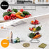 Metal Fruit Bowl, Garini 3 Tier Fruit Basket, Large Fruit Bowl for Kitchen Counter, Kitchen & Dining Table, Lotus Shape, Black
