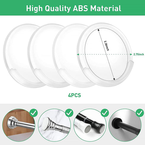 AYAYASTORY Adhesive Shower Curtain Rod Holder,No Slippage Wall Mount Retainer of Shower Rod for bathroom,Heavy Duty Tension Rod brackets No Drilling( Shower Curtain Rod Not Included ) (4 Pack)