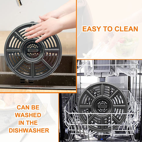 HEISENLIN Air Fryer Replacement Parts Crisper Plate for Ninja Air Fryers Foodi, 8.2 inch 4QT Premium Round air Fryer Tray Grill Pan Plate Accessories with Rubber Feet for Ninja, Dishwasher Safe