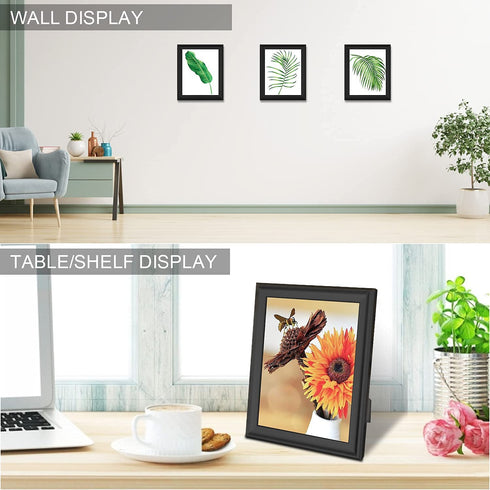 PICFREIM 8x10 Picture Frame Black Set of 2, Solid Wood Picture Frames 8x10 for Tabletop or Wall Display Decoration Photo Frame