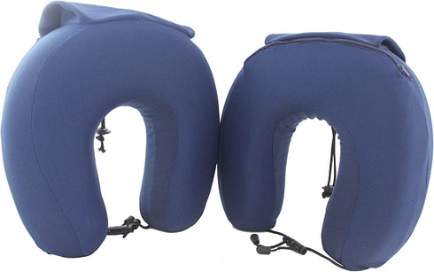 Bolan Pack of 2 Memory Foam Travel Pillows, Compact, Foldable, U-Shaped Pillows, Fits Into its Own Attached Small Bag for Planes, Trains and Automobiles.